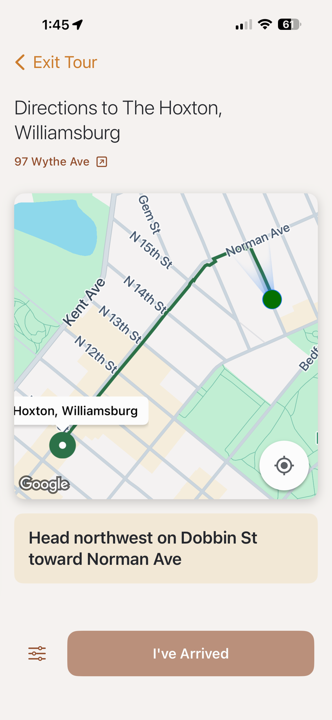 GPS navigation screen